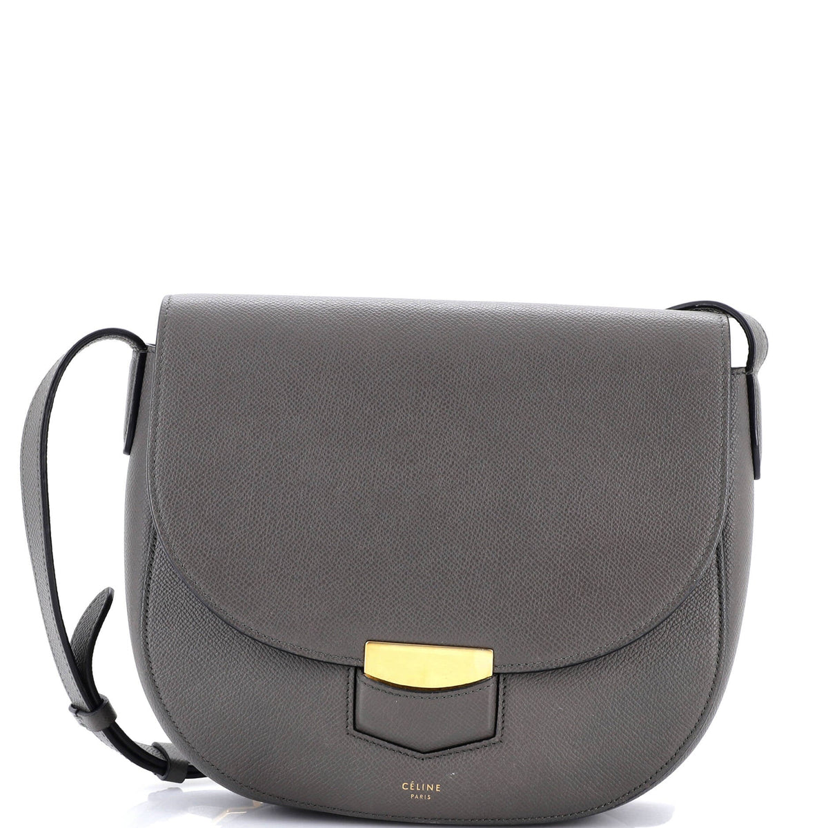 Celine CELINE Trotteur Crossbody Bag Grainy Leather Medium
