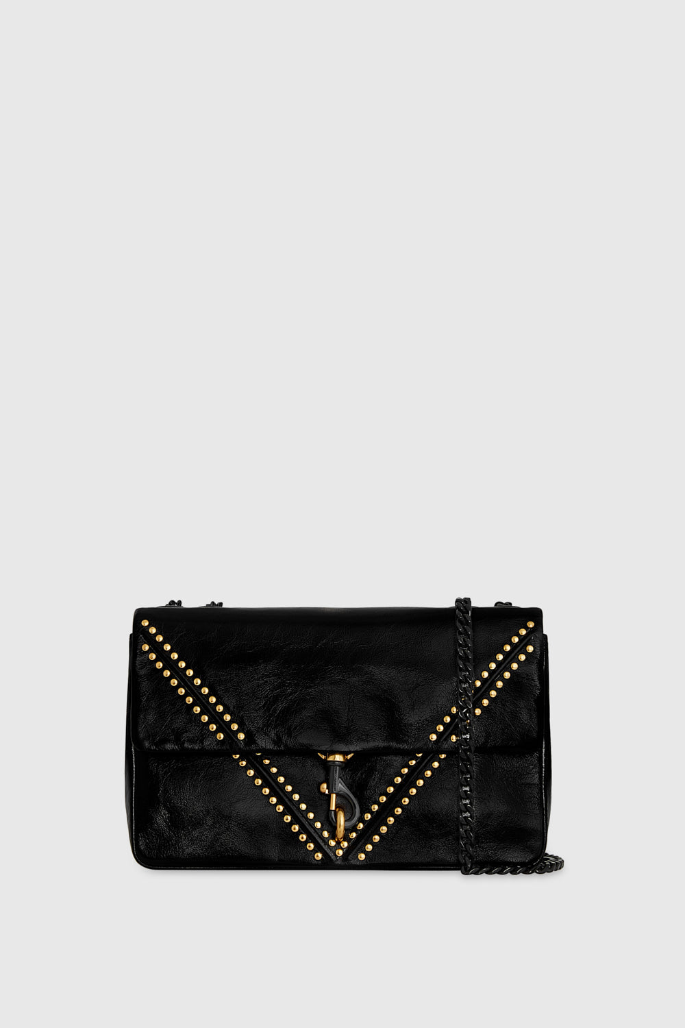 Rebecca Minkoff Edie Medium Crossbody V Studded Bag In Black