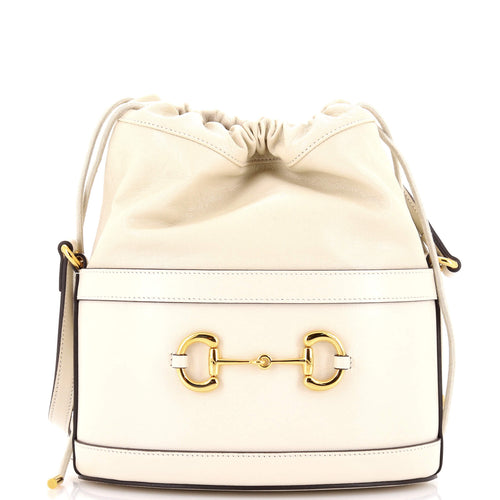 GUCCI Horsebit 1955 Bucket Crossbody Bag Leather Small
