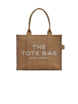 Marc Jacobs Tote Bag Woven Jacquard Logo - Beige