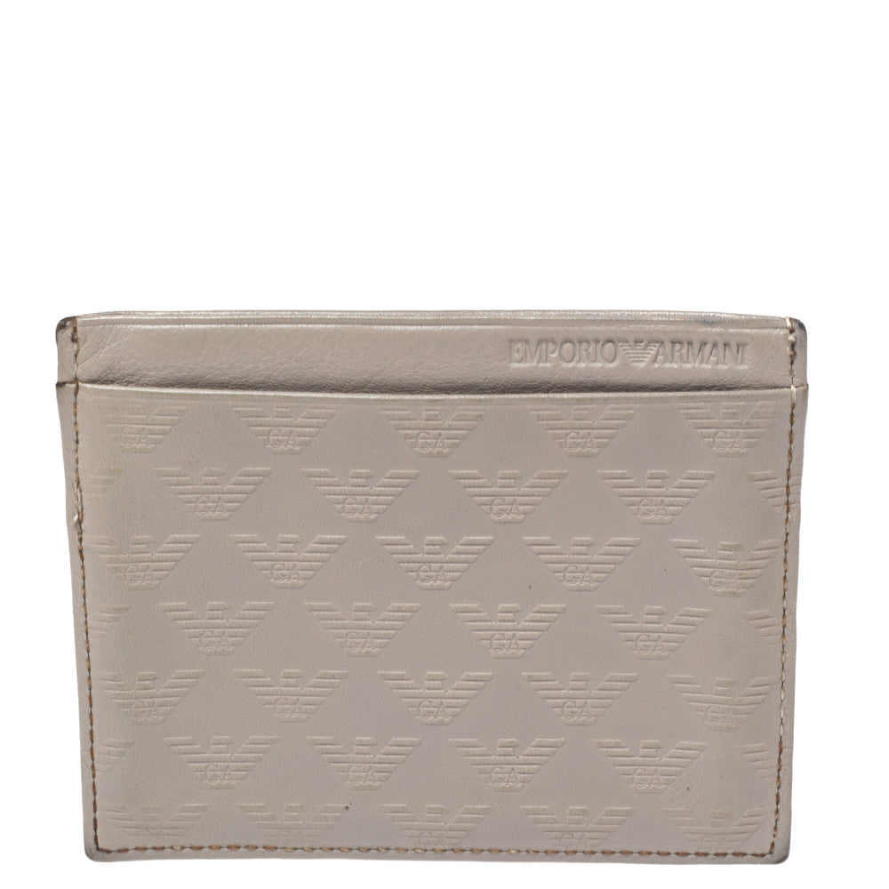 Emporio Armani Grey Leather Card Holder