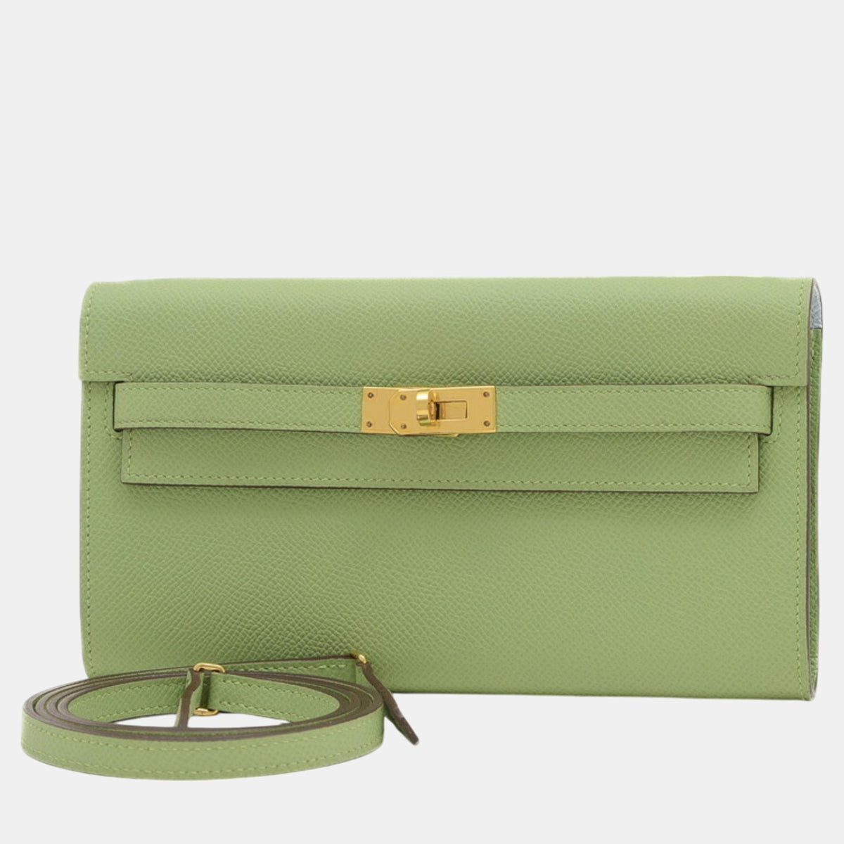 Hermès Vert Cricket Blue Brume Kelly To Go Verso Shoulder Bag