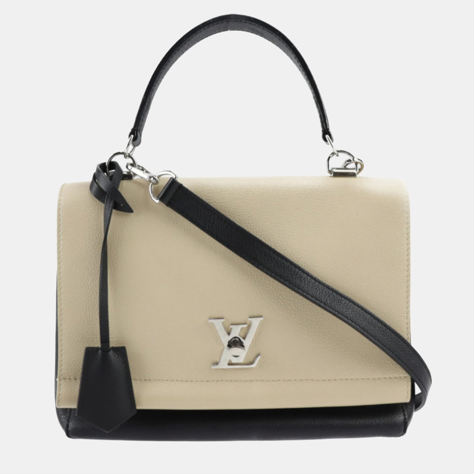 Louis Vuitton Lockme II Umhängetasche aus schwarzem/beigem Leder