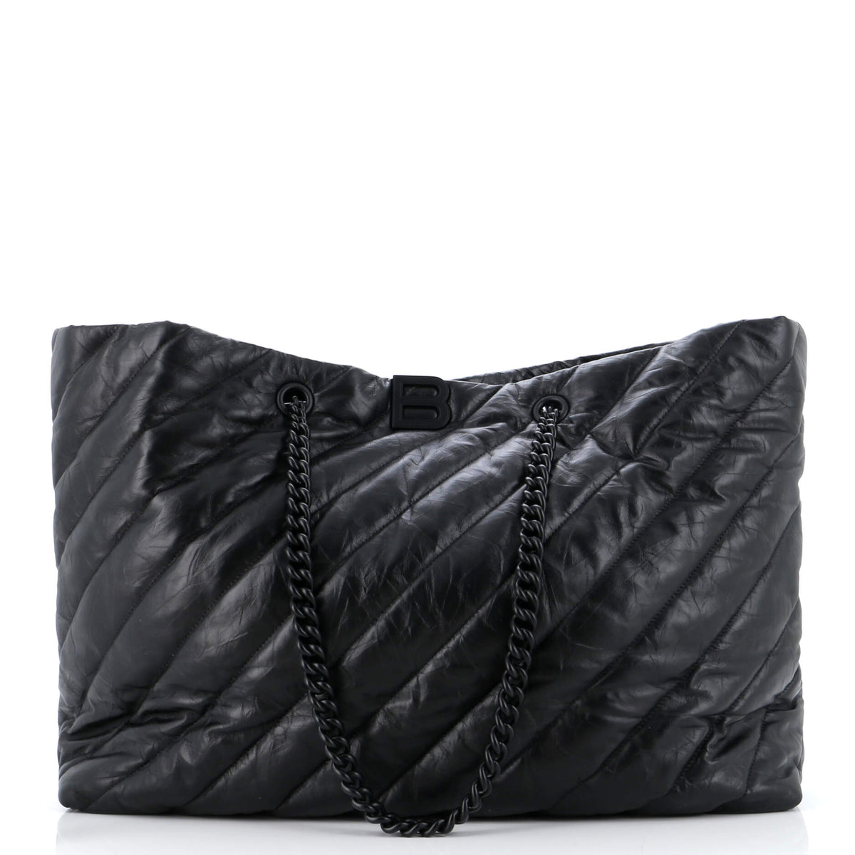 Balenciaga Crush Carry All Chain Tote Quilted Leather Large