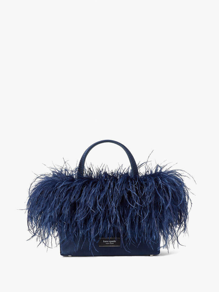 Kate Spade Au Sam Icon Feather Embellished Satin Mini Tote