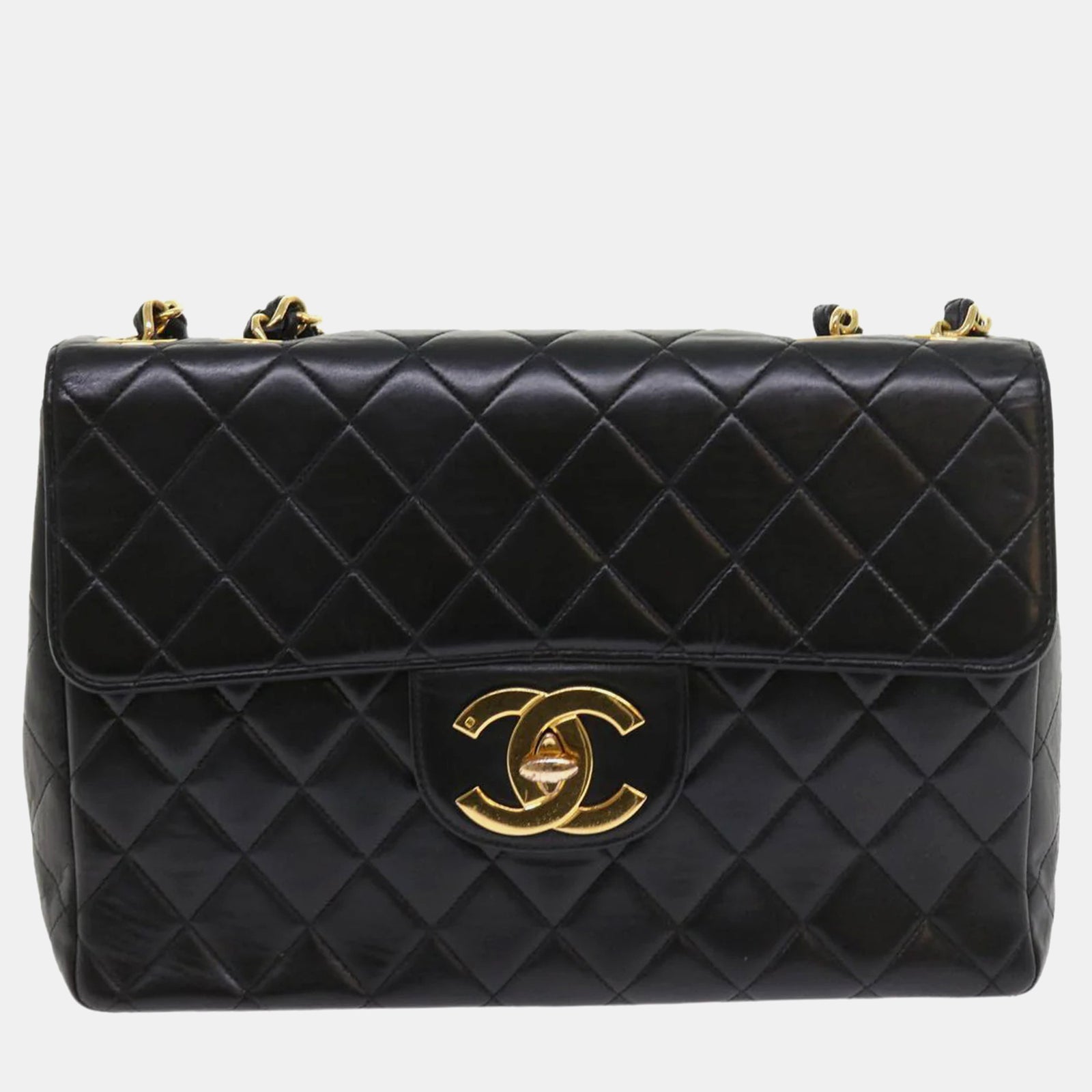 Chanel Black Leather Classic Double Flap Bag