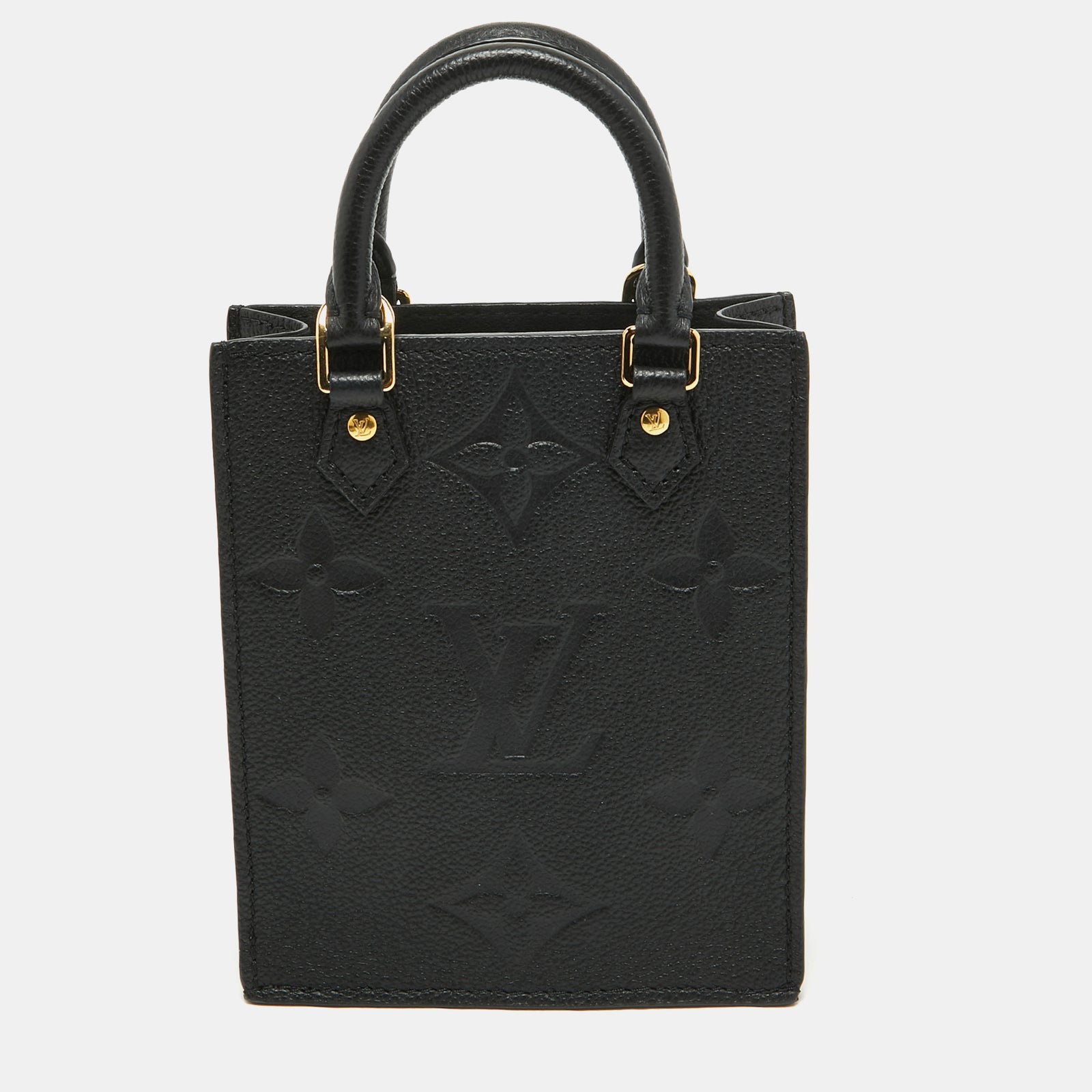 Louis Vuitton Schwarze Petit Sac Plat-Tasche aus Empreinte-Leder