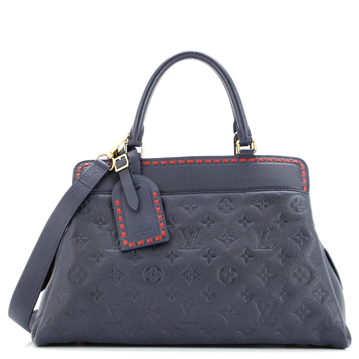 Louis Vuitton Vosges Handbag Whipstitch Monogram Empreinte Leather MM