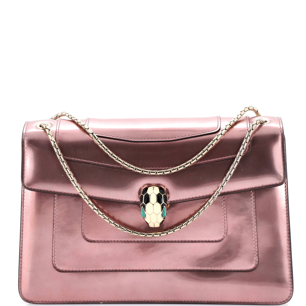 Bvlgari BVLGARI Serpenti Forever Shoulder Bag Metallic Leather Medium