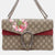 Petit sac à bandoulière Dionysus Blooms en toile GG marron/rouge et daim