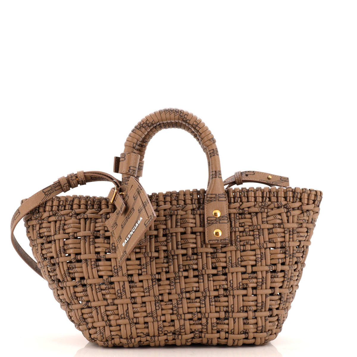 Balenciaga Bistro Panier Bag BB Monogram Coated Canvas XS