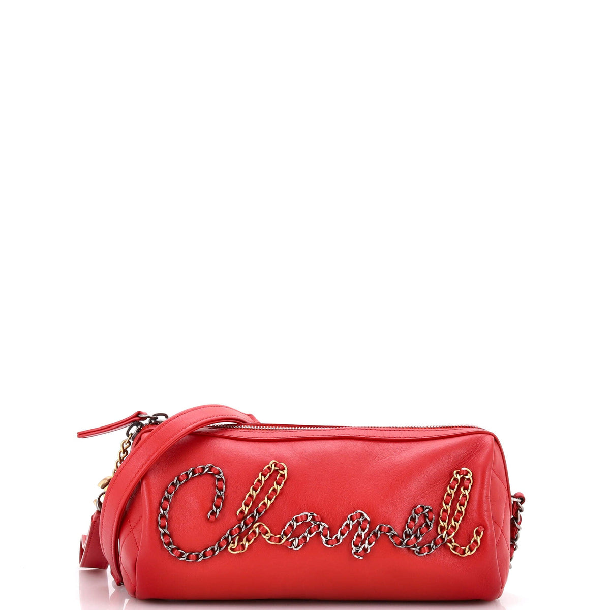 Chanel CHANEL Chain Signe Bowling Bag Calfskin Small
