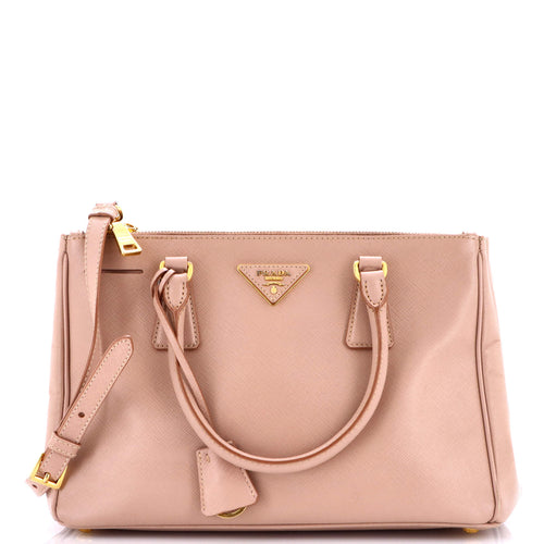 PRADA Double Zip Lux Tote Saffiano Leather Medium