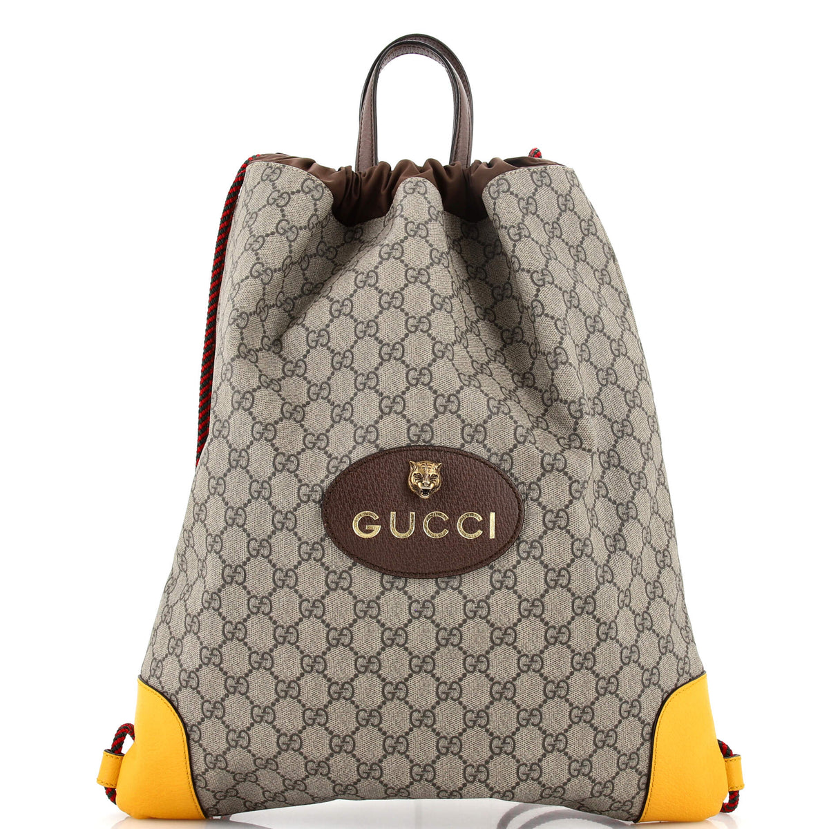 Gucci GUCCI Neo Vintage Drawstring Backpack GG Coated Canvas Large