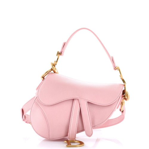 Saddle Handbag with Strap Leather Mini