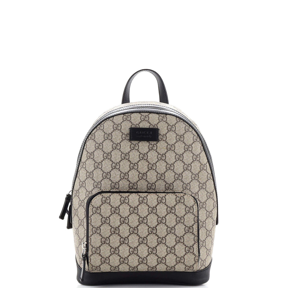 Gucci GUCCI Zip Pocket Backpack GG Coated Canvas Small