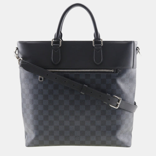 Navy Blue Damier Ebene Canvas Cobalt Newport Tote Bag