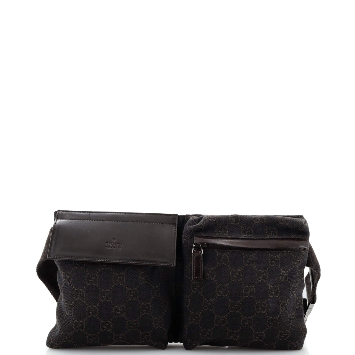 Gucci GUCCI Vintage Double Belt Bag GG Canvas