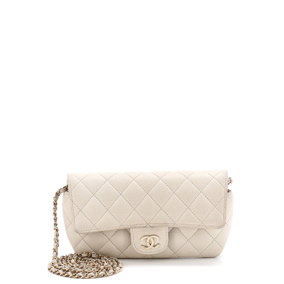 Chanel CHANEL Classic Sunglasses Case with Chain Quilted Caviar