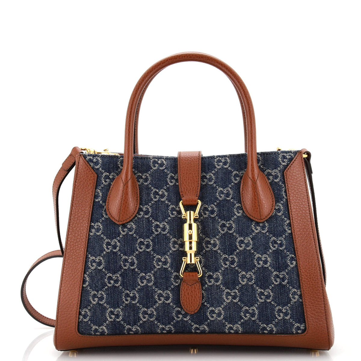 Gucci GUCCI Jackie 1961 Tote GG Denim and Leather Medium