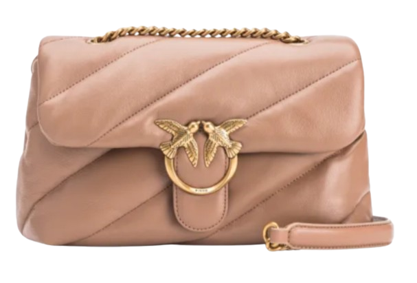 Pinko Women's Quilted Beige Leather Shoulder Bag in Biscotto/Zenzero | Size UNI | 100038 Color A0F2D01Q