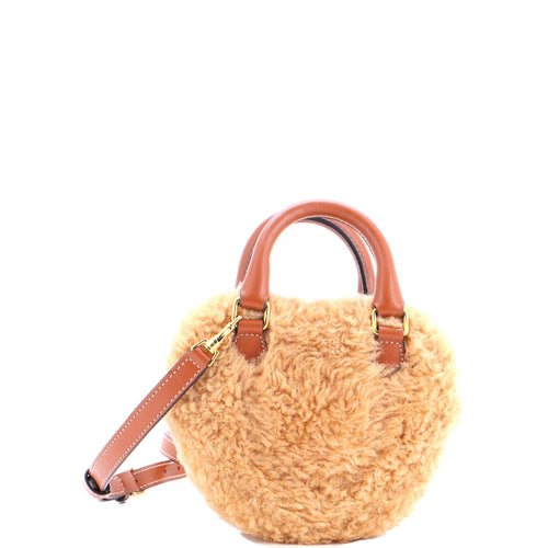 CELINE Heart Bag Shearling with Leather Medium