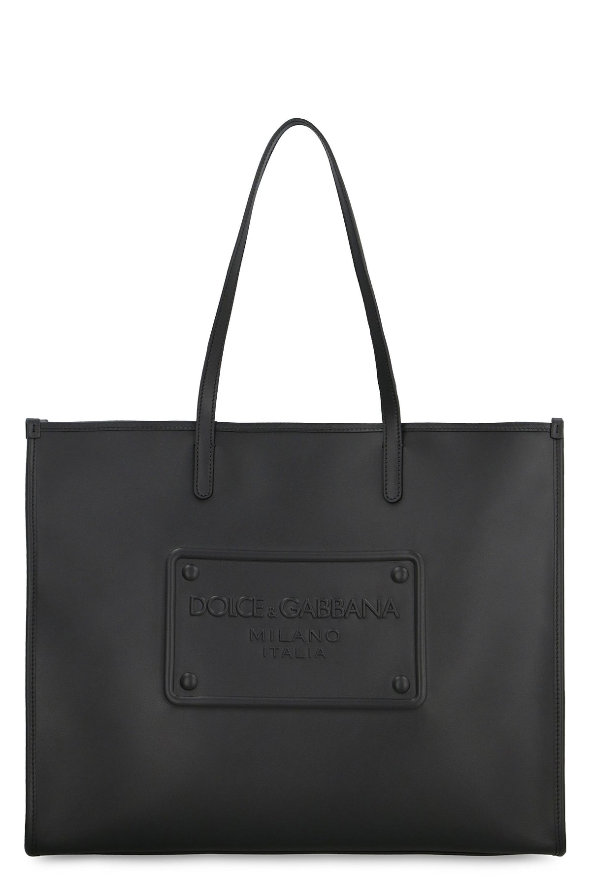 Dolce & Gabbana Men's Smooth Leather Tote Bag in Black | BM2274AG218 Color 80999