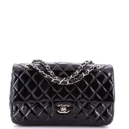 CHANEL Classic Double Flap Bag Quilted Patent Medium