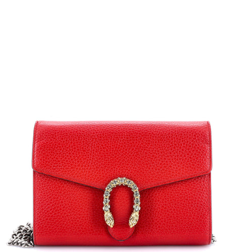 GUCCI Dionysus Chain Wallet Leather with Embellished Detail Small