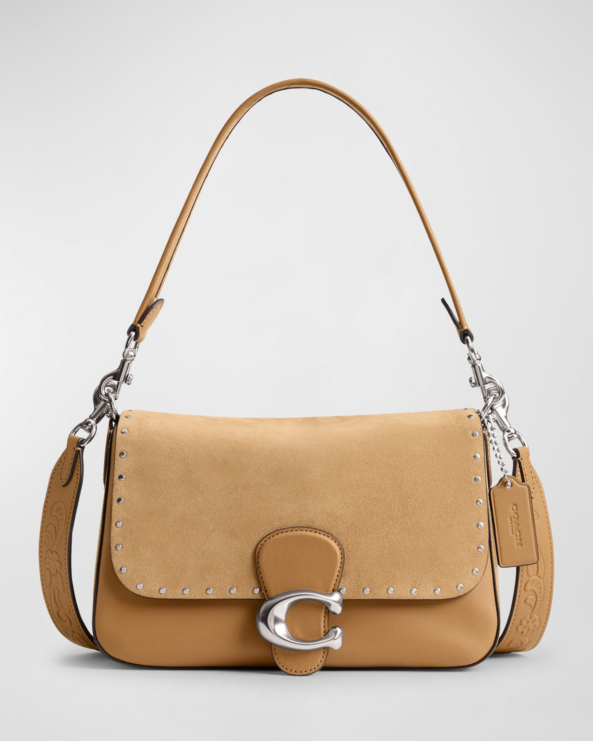 Coach Tabby Rivet Leather & Suede Shoulder Bag