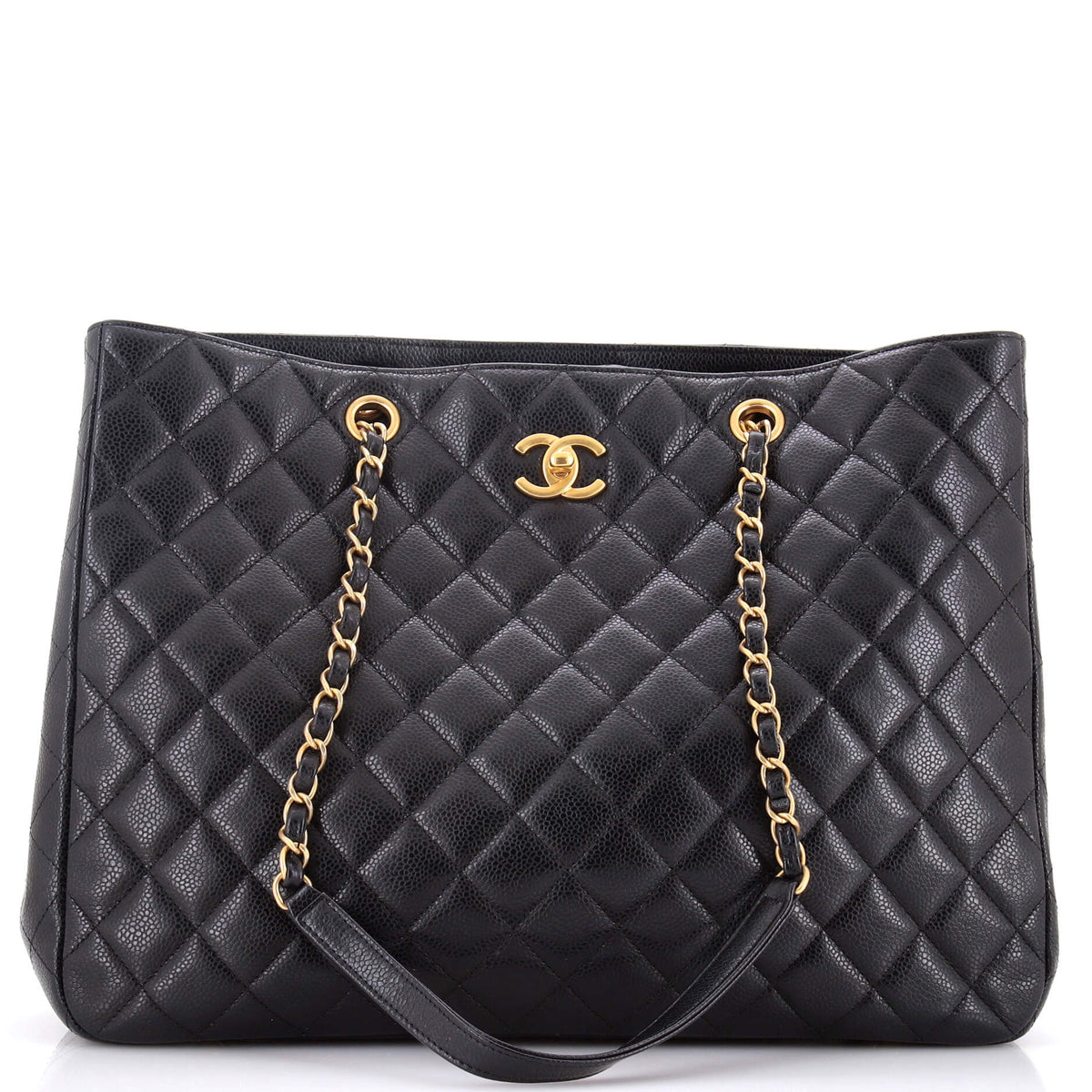 Chanel CHANEL Classic CC Shopping Tote Quilted Caviar Large