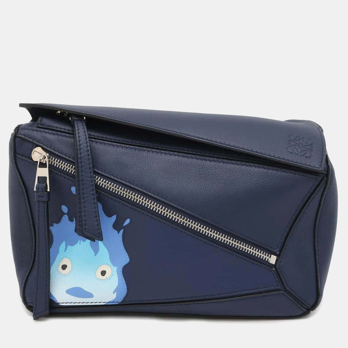 Loewe Blue Leather Ghibli Puzzle Shoulder Bag