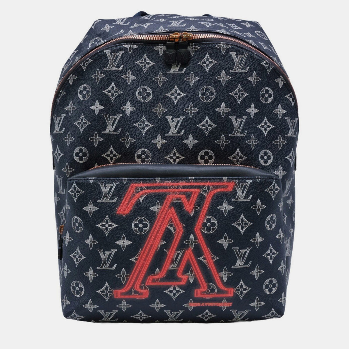 Louis Vuitton Blue Coated Canvas Monogram Upside Down Apollo Backpack