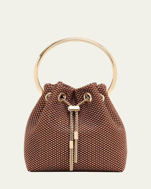 Bon Bon Crystal Mesh Top-Handle Bag