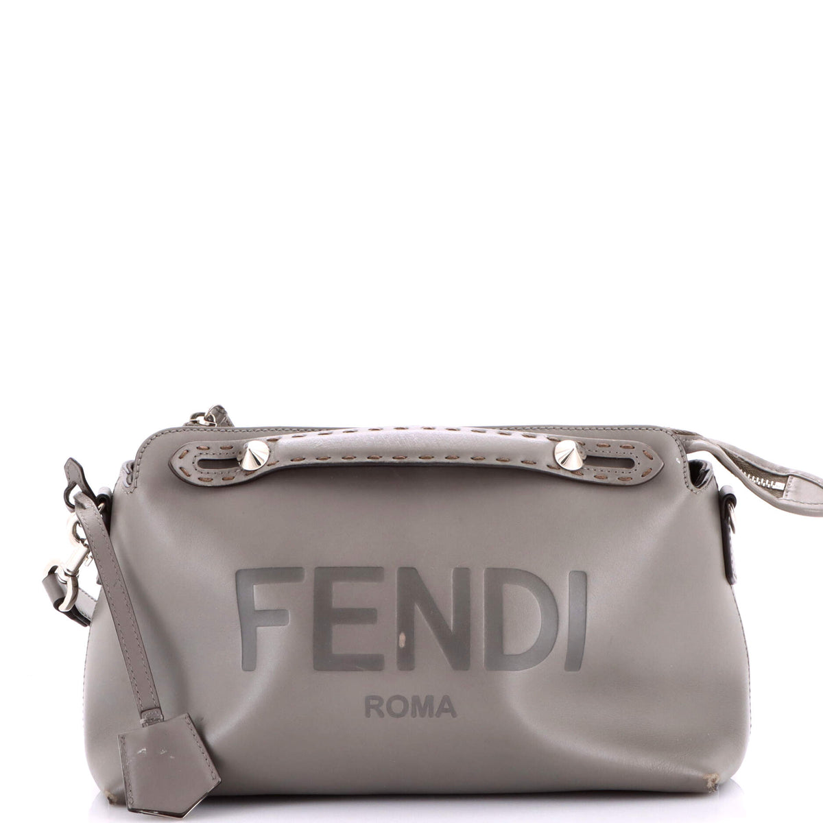 Fendi FENDI Logo By The Way Satchel Embossed Leather Medium