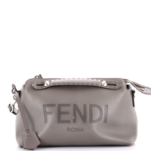 FENDI Logo By The Way Satchel Embossed Leather Medium