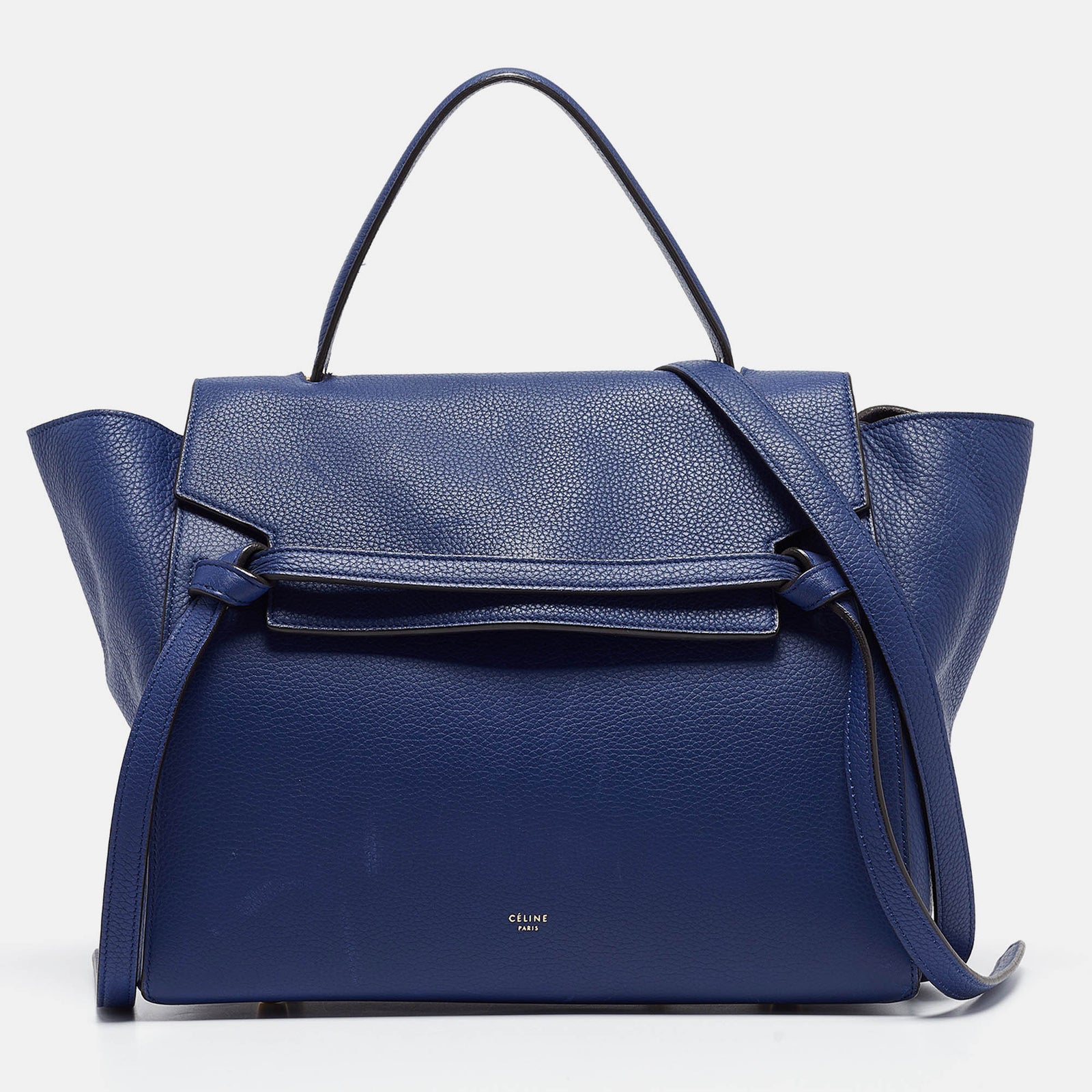 Celine Blaue Mini-Gürteltasche aus Leder mit Tragegriff