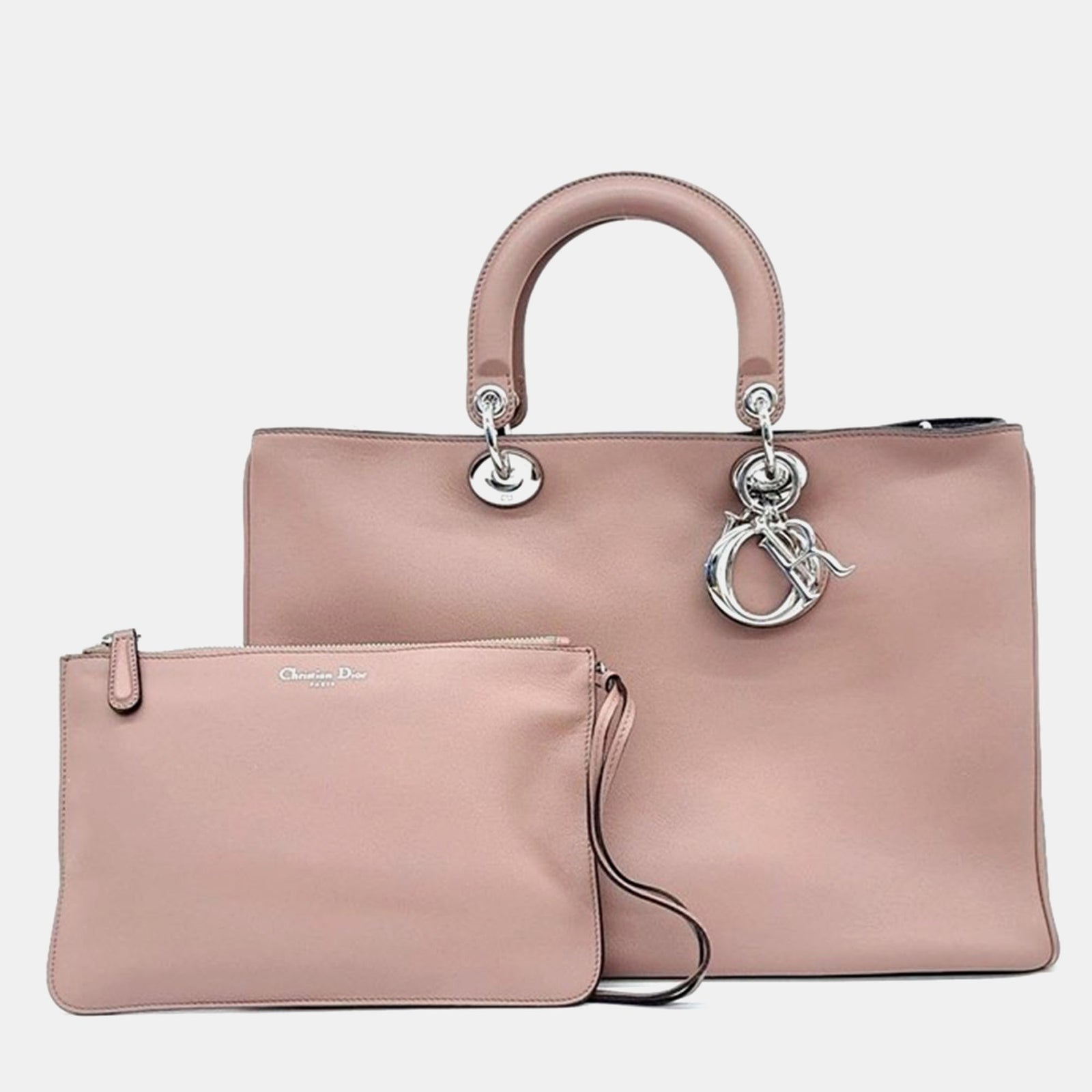 Dior Rosafarbene Diorissimo-Einkaufstasche aus Leder