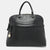 Black Textured Leather Piper Dome Satchel