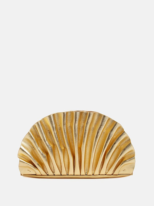 Shelly Metallic Leather Clutch