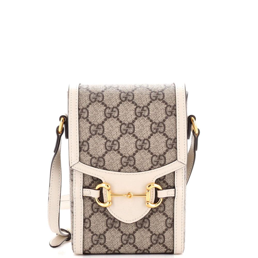 GUCCI Horsebit 1955 Crossbody Bag GG Coated Canvas Mini