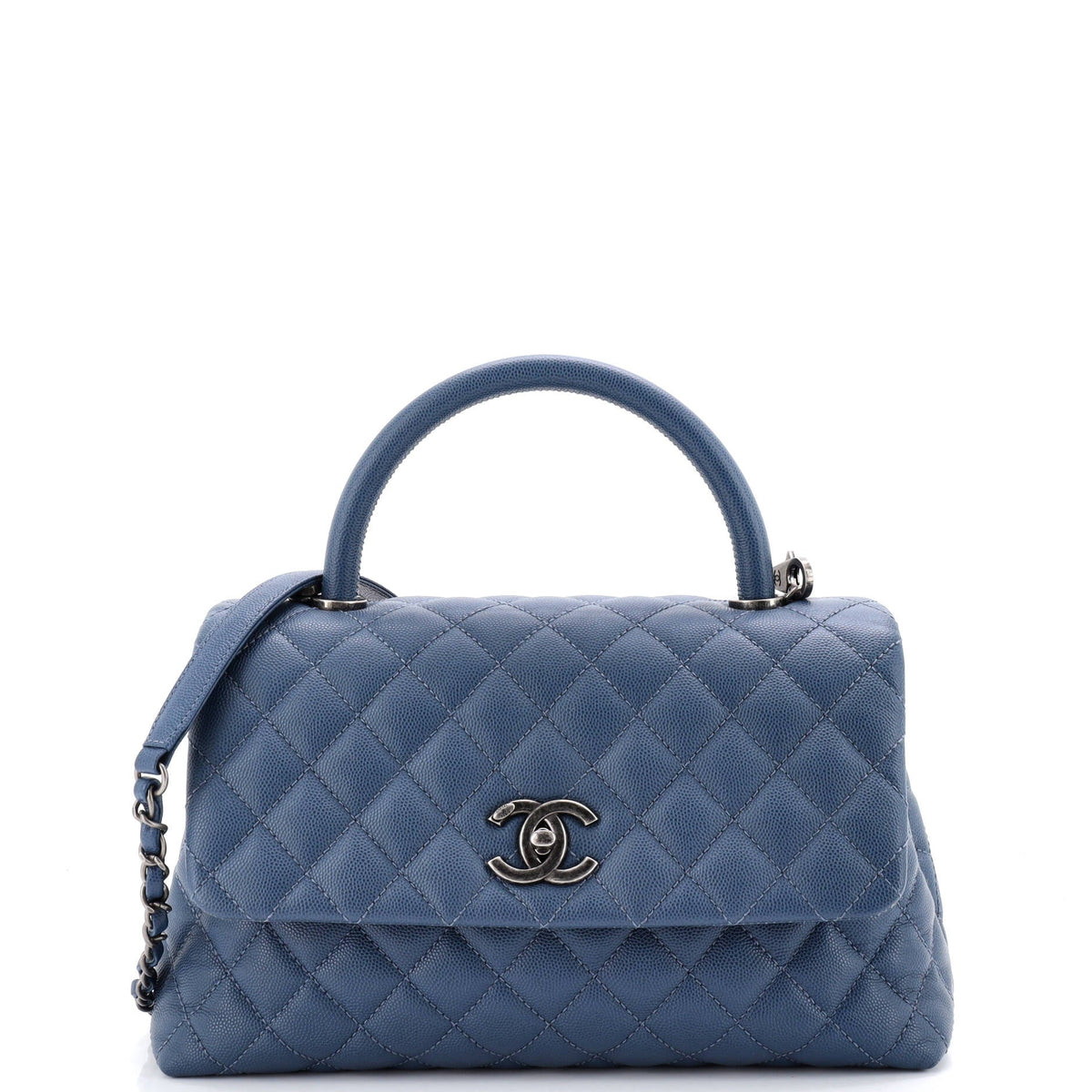 Chanel CHANEL Coco Top Handle Bag Quilted Caviar Small