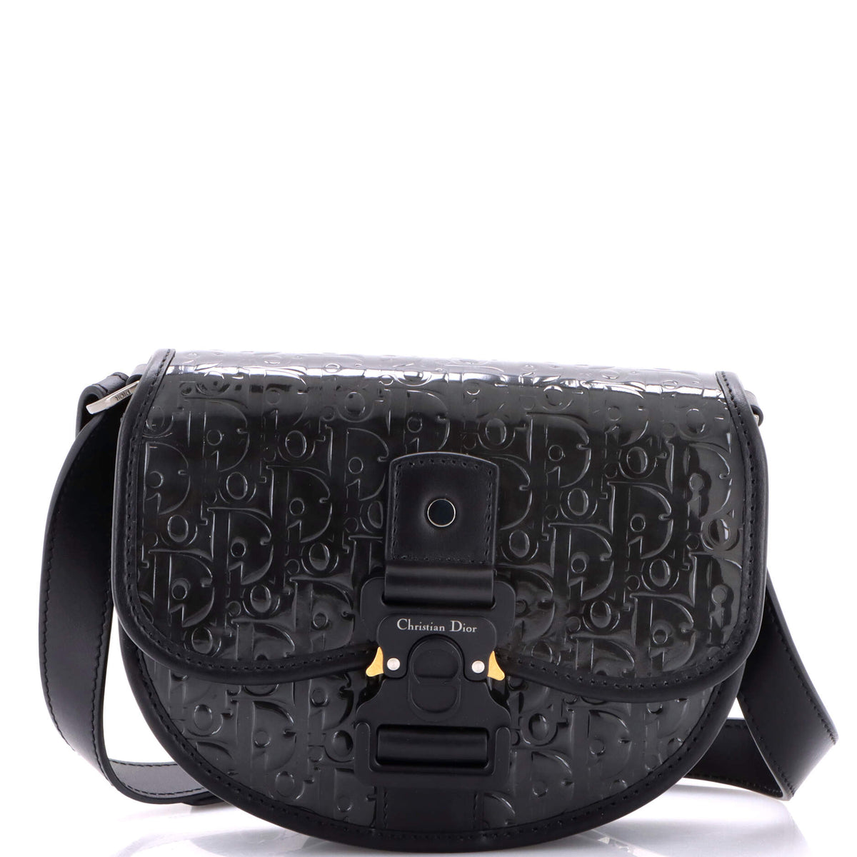 Christian Dior Gallop Flap Messenger Bag Oblique Patent Mini