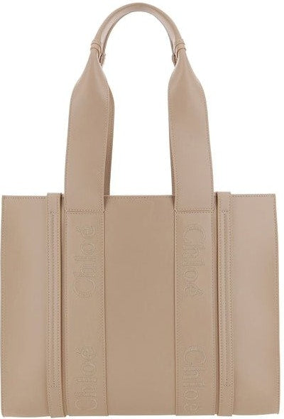 Chloé Women's Medium Woody Tote Bag in Nomadbeige | CHC23US383I60