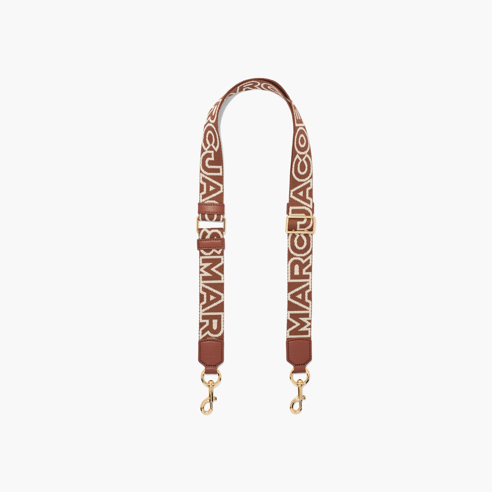 Marc Jacobs The Thin Outline Logo Webbing Strap in Argan Oil Multi