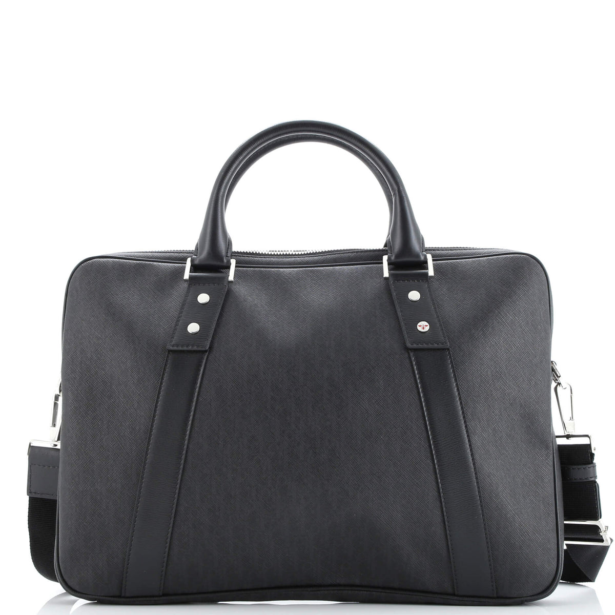 Christian Dior Homme Convertible Zip Slim Briefcase Leather Large