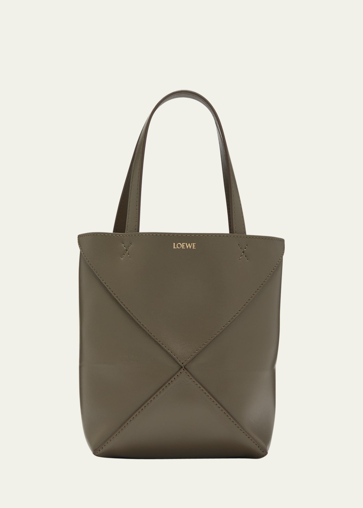 Loewe Puzzle Fold Mini Tote Bag in Shiny Leather