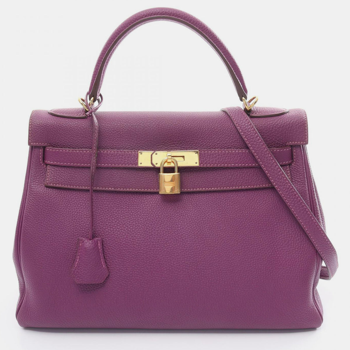 Hermès Purple Togo Leather Kelly 32 Tote Bag