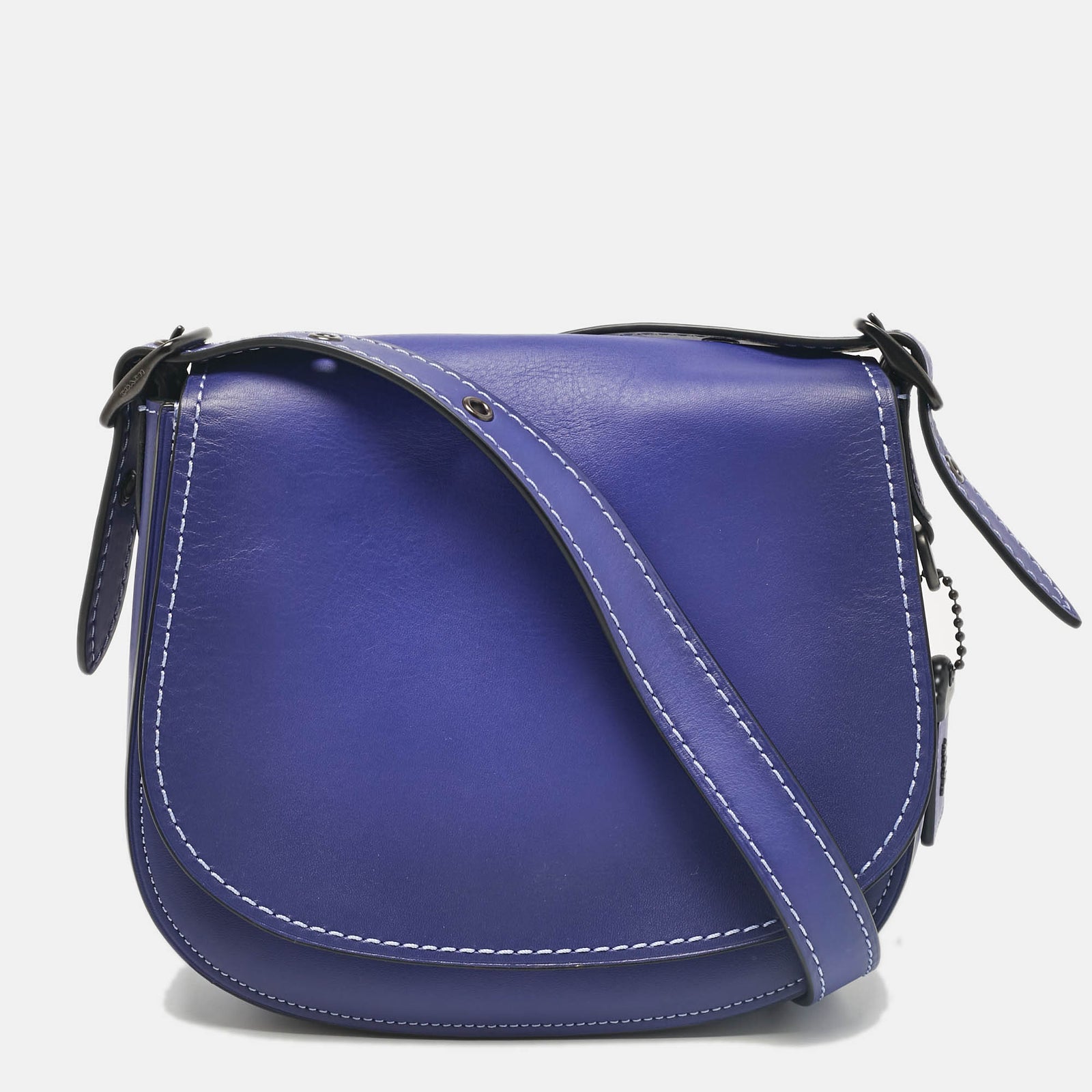 Coach Purple Leather Saddle 23 Crossbody Bag