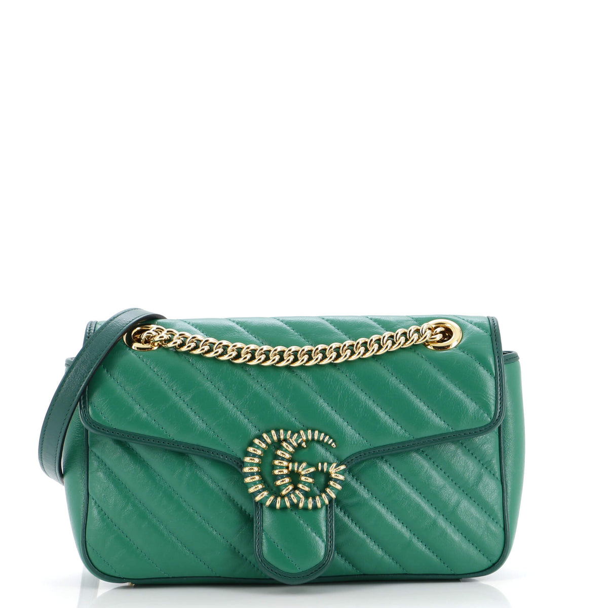 Gucci GUCCI GG Marmont Flap Bag Diagonal Quilted Leather Small